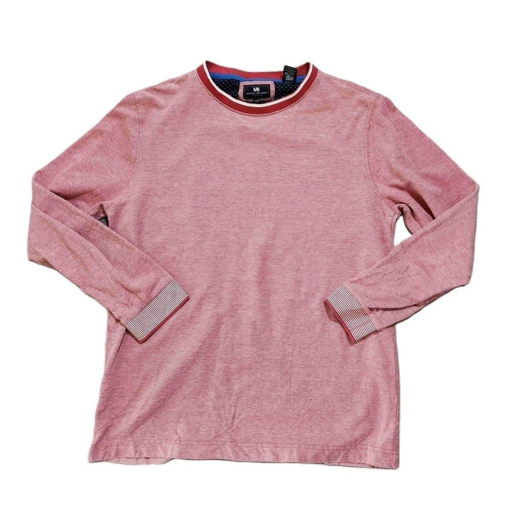 Michael Brandon Mens Red Long Sleeve Crew Neck Shirt Large